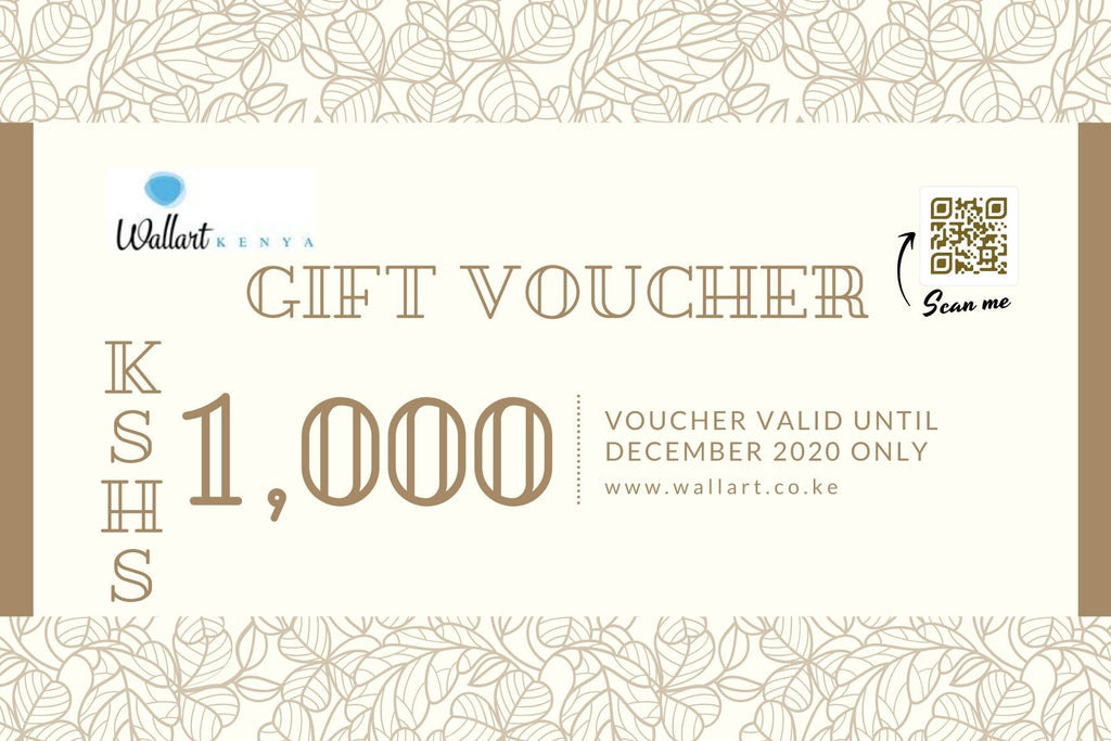 Gift Vouchers- Kshs 1,000 - WallArtKenya- Art Kenya
