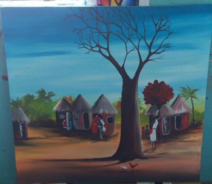 Hand Painted: Home Sweet Home - WallArtKenya- Art Kenya