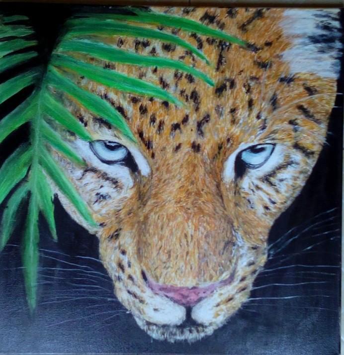 Hand Painted: Sinister Leopard - WallArtKenya- Art Kenya